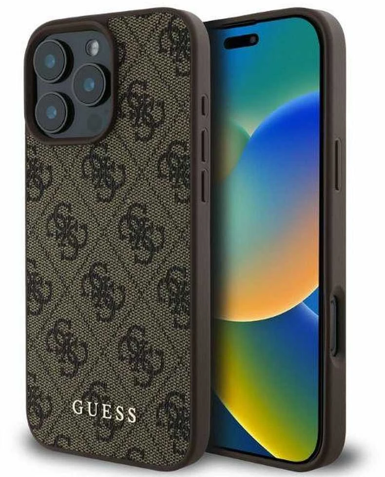 Guess GUHCP16LG4GFBR Apple iPhone 16 Pro 6.3″ rudos spalvos kietas dėklas 4G Classic