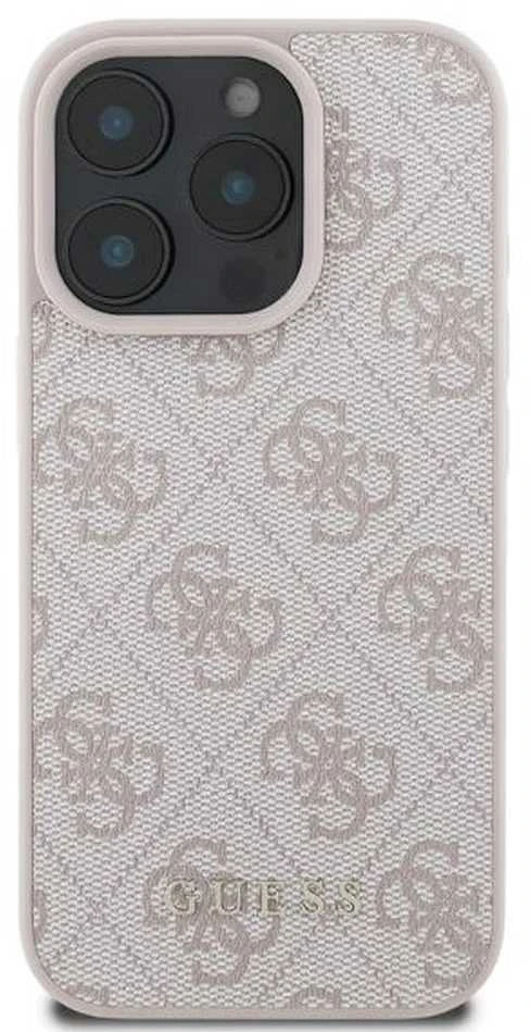 Guess GUHCP16LG4GFPI iPhone 16 Pro 6.3″ rožinės spalvos kietas dėklas 4G Classic