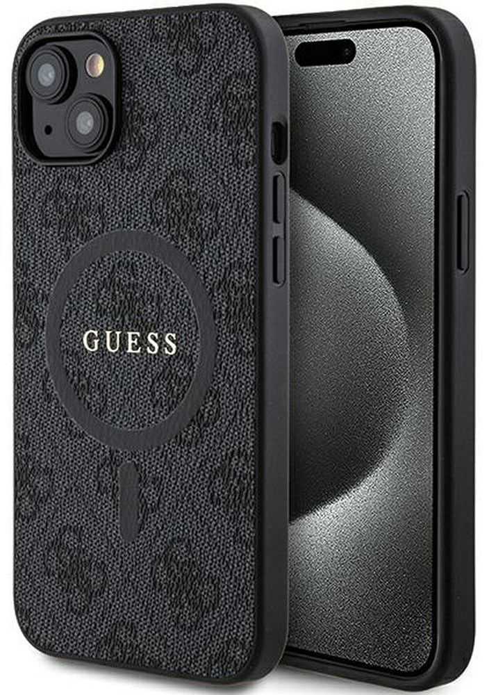 Dėklas GUESS GUHMP15SG4GFRK IPHONE 15/14/13 6.1 "Juodas / Juodas HARDCASE 4G COLLECTION LEATHER METAL MAGSAFE LOGO