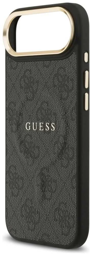 Guess PU Leather 4G Gold Frame MagSafe dėklas skirtas Apple iPhone 17 Air juodos spalvos