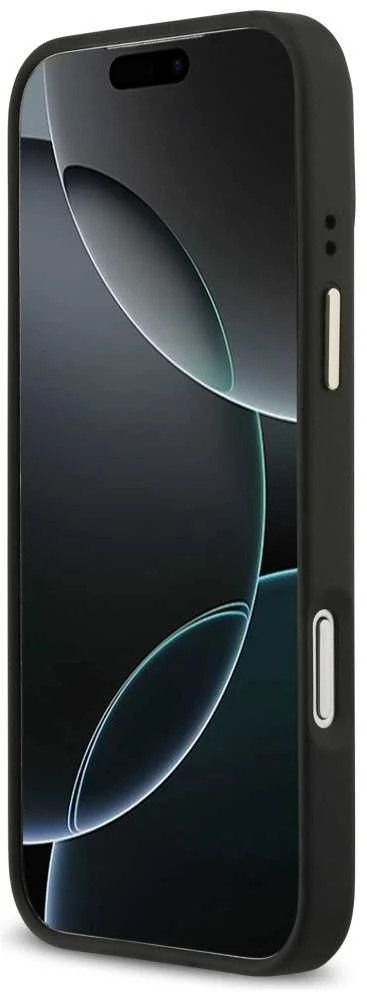 Guess PU Leather 4G Gold Frame MagSafe dėklas skirtas Apple iPhone 17 Pro Max juodos spalvos