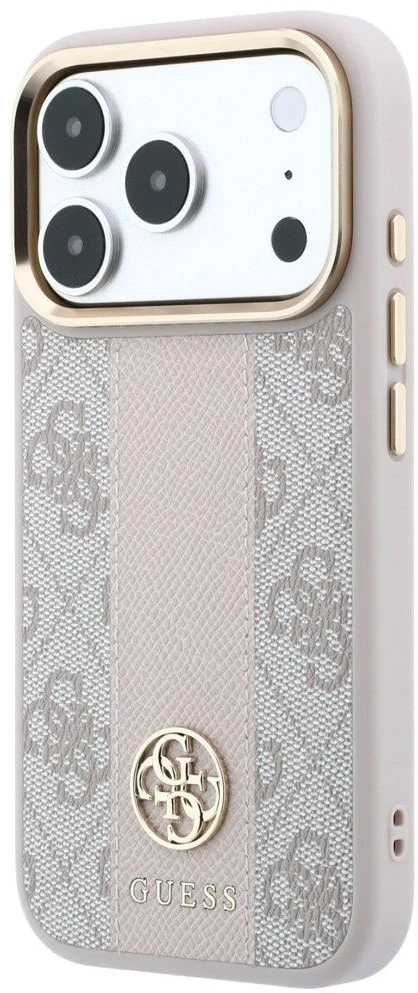 Dėklas Guess Case for IPHONE 18 Pro Max/17 Pro max compatible with MagSafe (Stripe Round and Classic Logos 4G) pink
