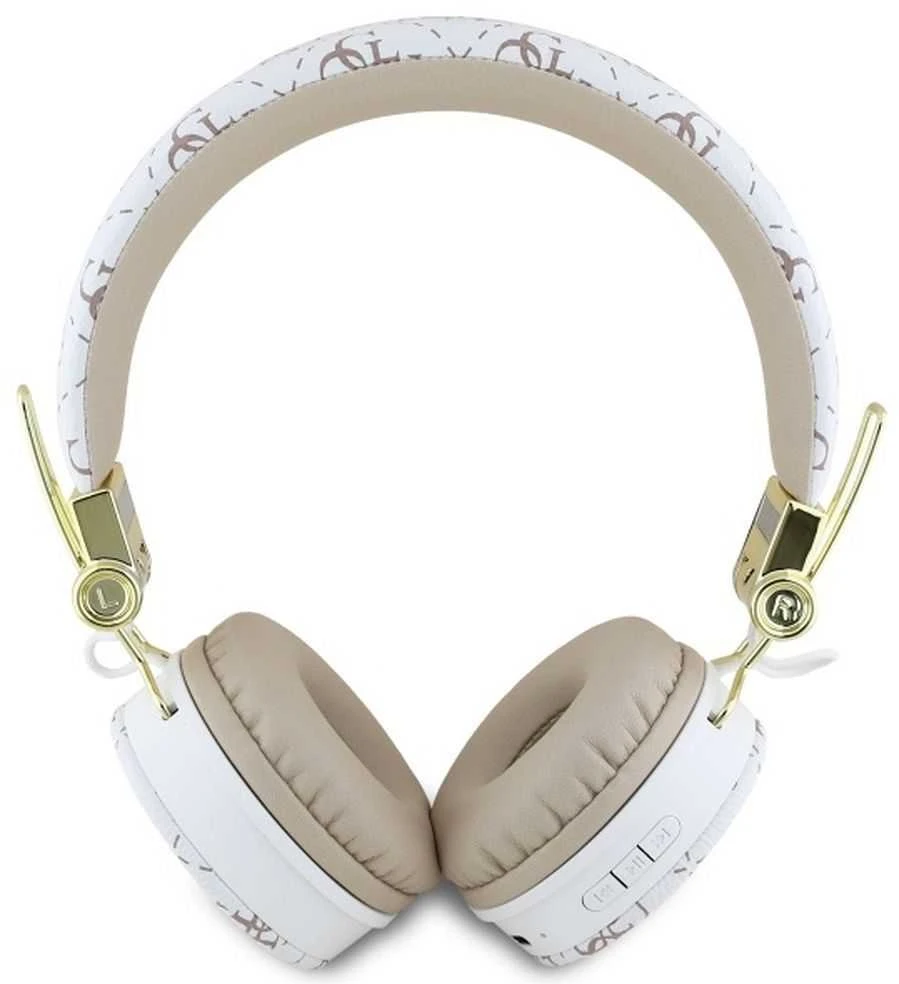 Guess Bluetooth Ausinės ENC GUBH70E4PTMH baltos spalvos 4G Triangle Round Shape