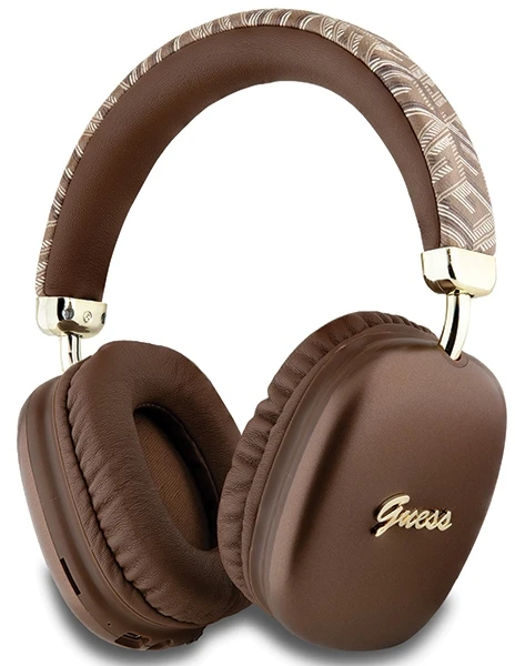 Guess Bluetooth on-ear ausinės GUBHK1GCTCSW ruda Gcube Metallic Script Logo