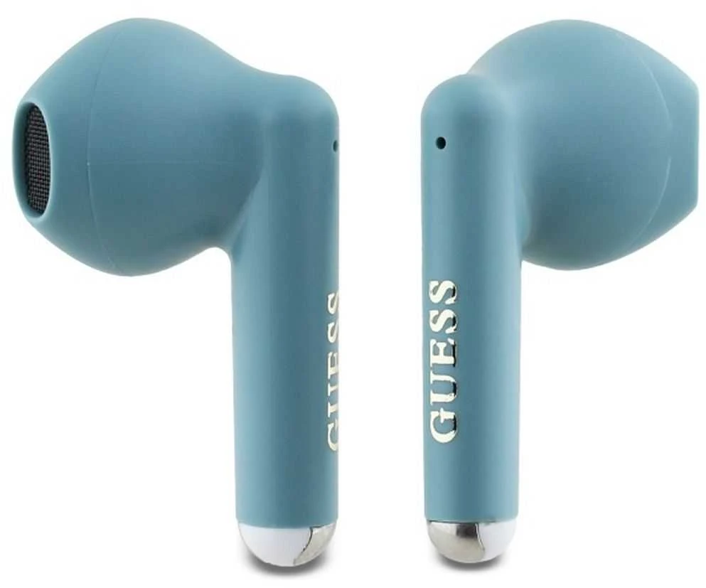 Guess Bluetooth ausinės GUTWSJ14ESGQ TWS + įkrovimo stotelė turkio spalvos Printed Classic Logo