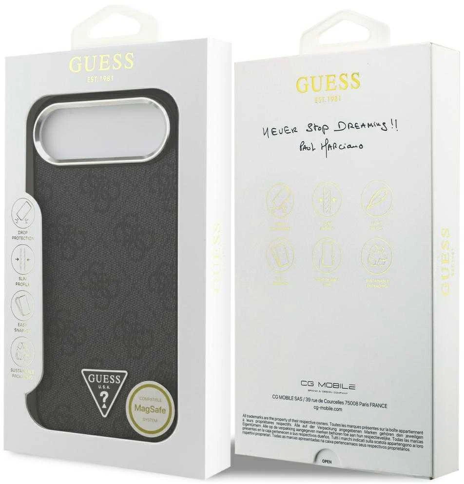 „Guess 4G“ trikampio logotipo „MagSafe“ dėklas, skirtas „iPhone 17 Air“ - juodas