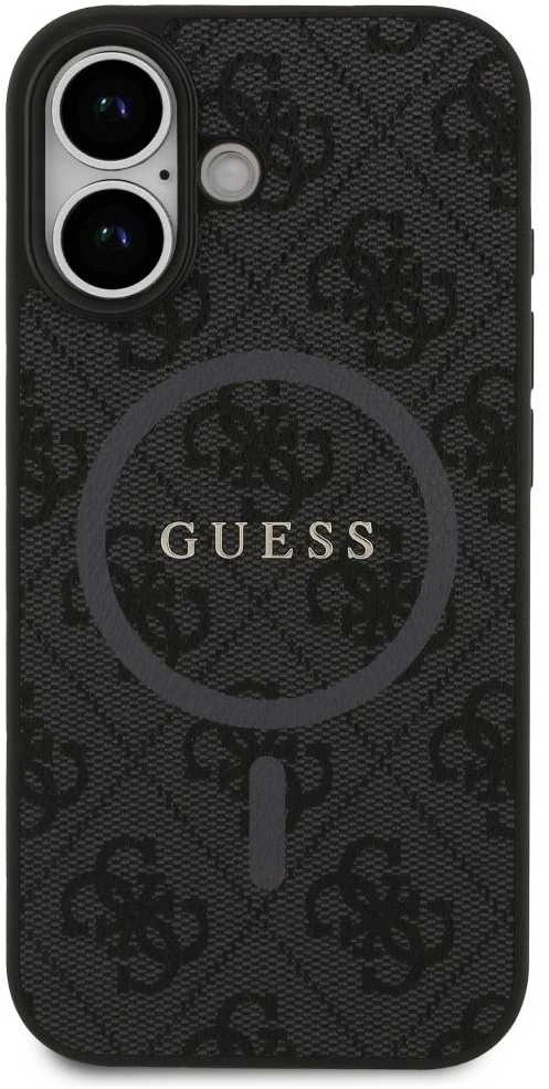 GUESS dėklas, skirtas IPHONE 17, suderinamas su MagSafe GUHMP17SG4GFRK (PU 4G Ring Classic Logo) juodas