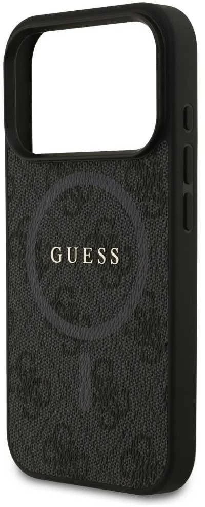 Guess 4G Ring Classic Logo MagSafe dėklas skirtas Apple iPhone 17 Pro juodos spalvos