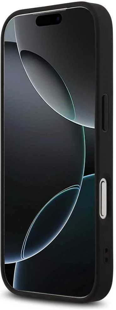 GUESS dėklas, skirtas IPHONE 17 Pro, suderinamas su MagSafe GUHMP17LP4RPSK (4G spausdintos juostelės), juodas