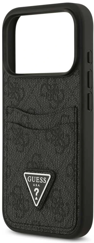 Dėklas GUESS case for IPHONE 17 Pro GUHCP17LP4TPK (4G Double Card Triangle) juodas