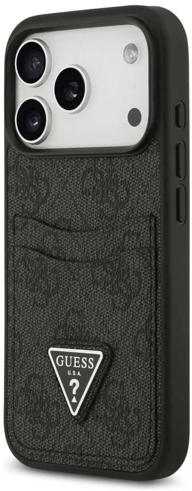 Dėklas GUESS case for IPHONE 17 Pro GUHCP17LP4TPK (4G Double Card Triangle) juodas