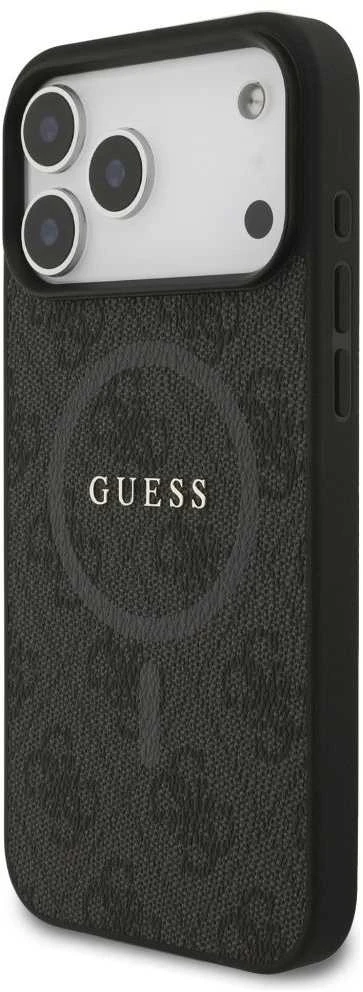 Guess 4G Ring Classic Logo MagSafe dėklas skirtas Apple iPhone 17 Pro Max juodos spalvos