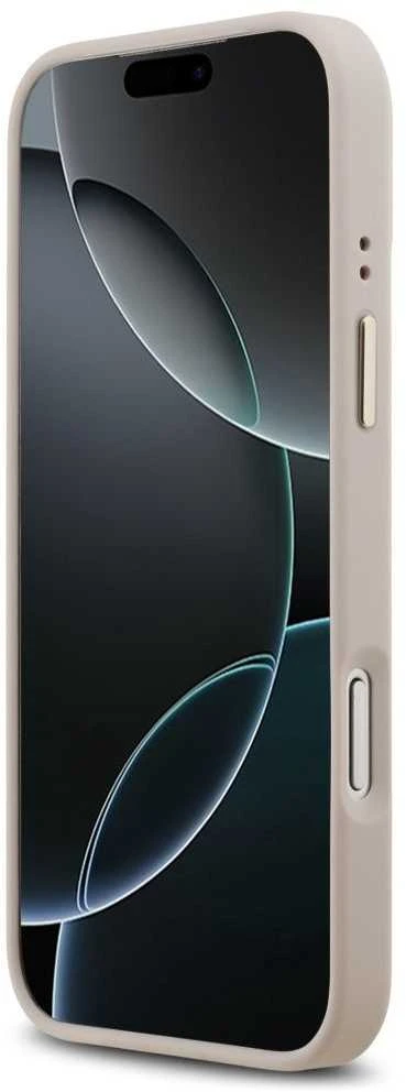 Guess PU Leather 4G Gold Frame MagSafe dėklas skirtas Apple iPhone 17 Pro Max rožinės spalvos