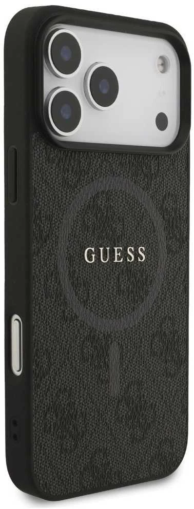Guess 4G Ring Classic Logo MagSafe dėklas skirtas Apple iPhone 17 Pro Max juodos spalvos