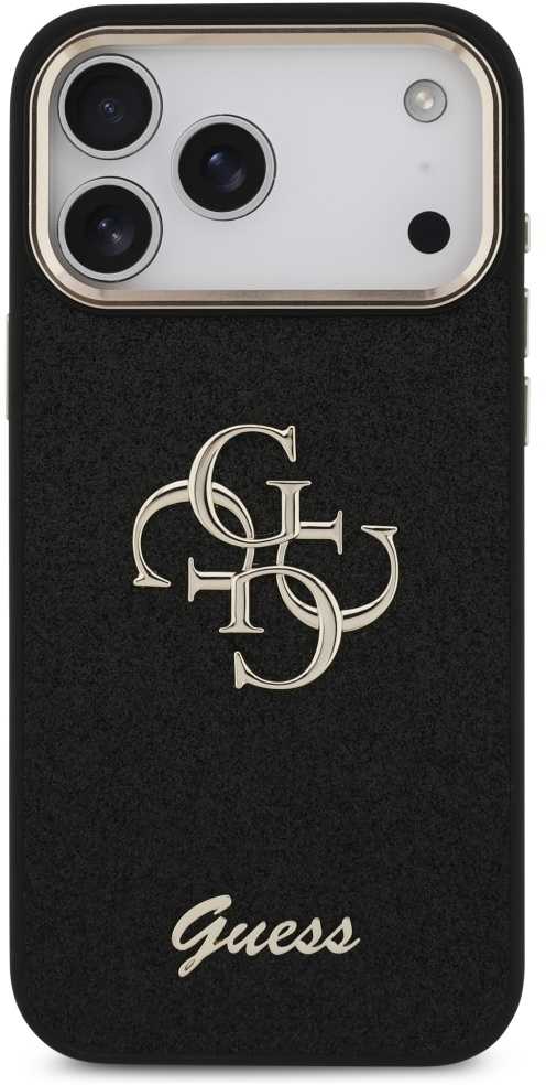 Dėklas GUESS case for IPHONE 17 Pro Max GUHCP17XHG4SGCK (Fixed Glitter Big 4G Metal Frame) juodas