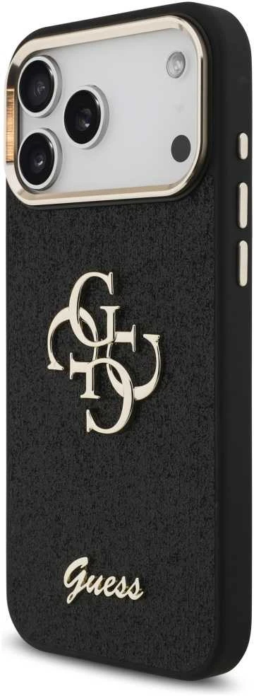 Dėklas GUESS case for IPHONE 17 Pro Max GUHCP17XHG4SGCK (Fixed Glitter Big 4G Metal Frame) juodas