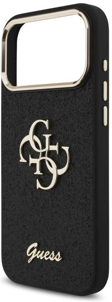 Dėklas GUESS case for IPHONE 17 Pro Max GUHCP17XHG4SGCK (Fixed Glitter Big 4G Metal Frame) juodas