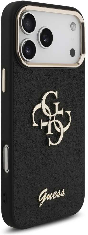 Dėklas GUESS case for IPHONE 17 Pro Max GUHCP17XHG4SGCK (Fixed Glitter Big 4G Metal Frame) juodas