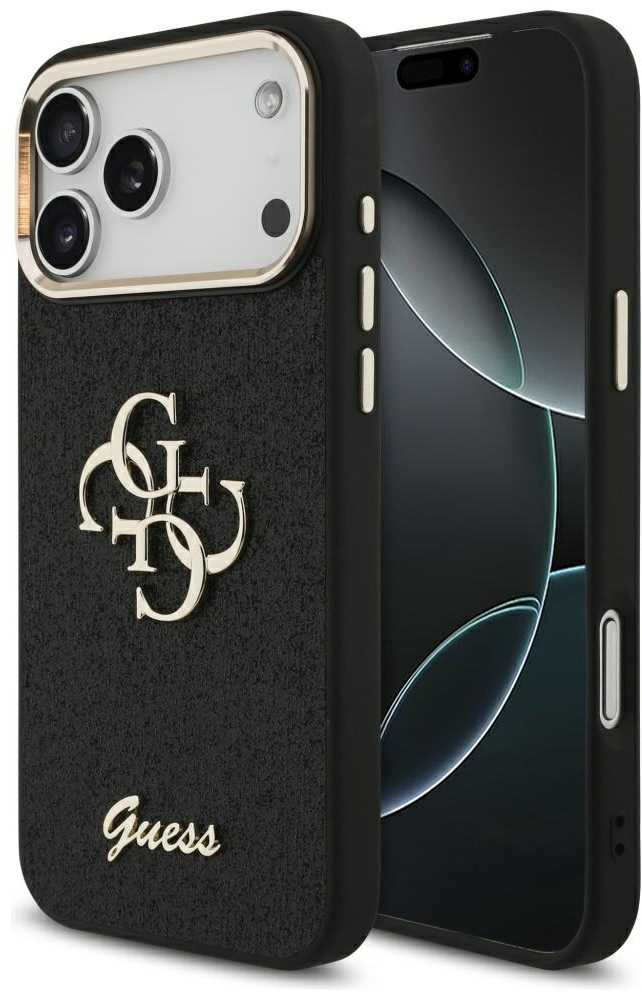 Dėklas GUESS case for IPHONE 17 Pro Max GUHCP17XHG4SGCK (Fixed Glitter Big 4G Metal Frame) juodas