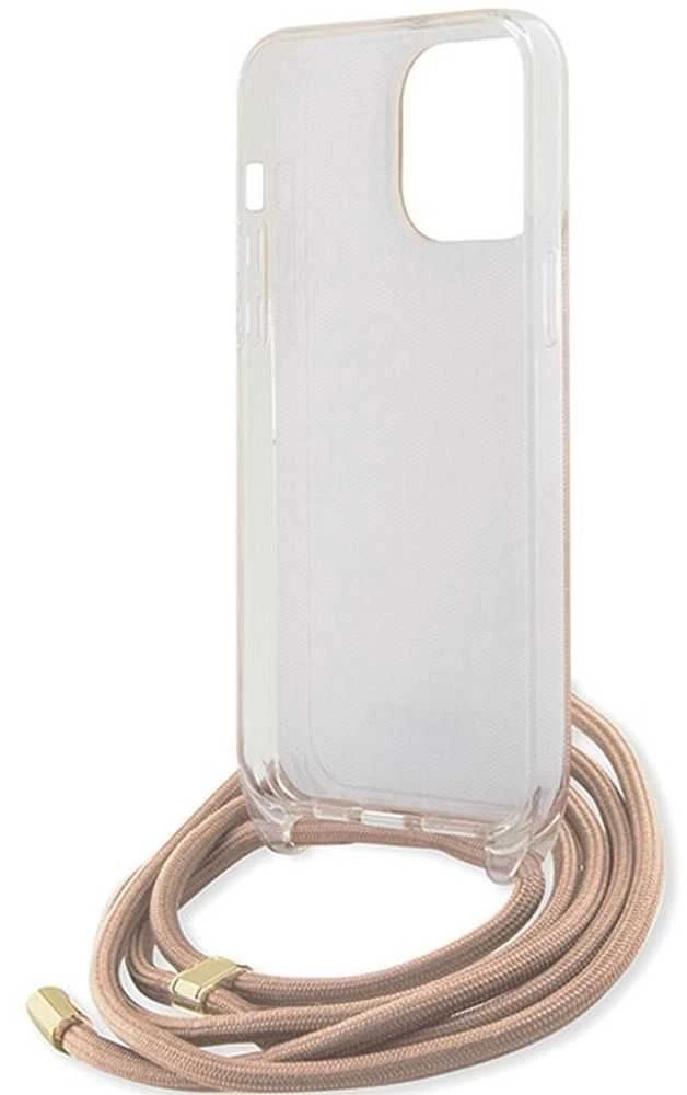 Dėklas GUESS GUHCP15LHC4SEP IPHONE 15 PRO 6.1 "Rožinis/Rožinis HARDCASE CROSSBODY CORD 4G PRINT