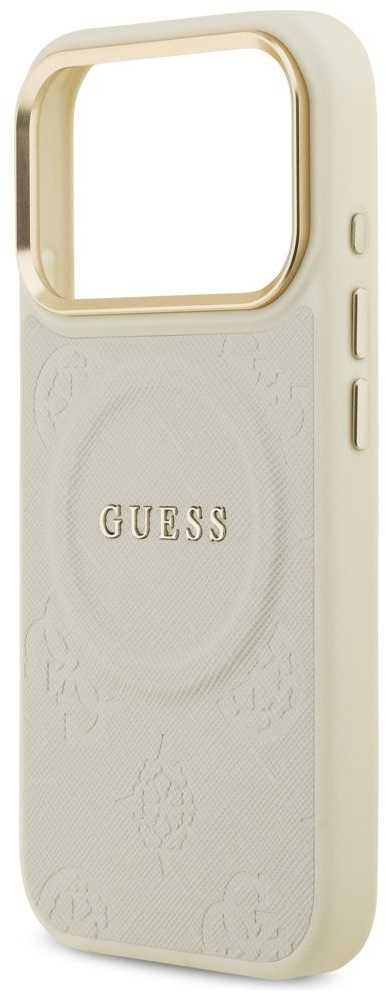 Dėklas Guess Peony Hot Stamp MagSafe Case for iPhone 17 Pro - rusvai gelsvas