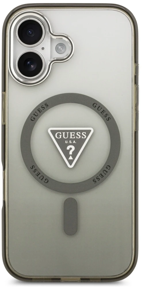 Guess IML Gradient Triangle Logo MagSafe dėklas skirtas Apple iPhone 17 khaki