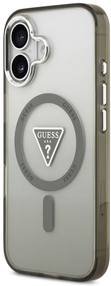 Guess IML Gradient Triangle Logo MagSafe dėklas skirtas Apple iPhone 17 khaki