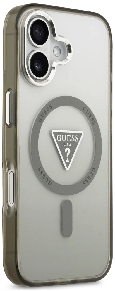 Guess IML Gradient Triangle Logo MagSafe dėklas skirtas Apple iPhone 17 khaki