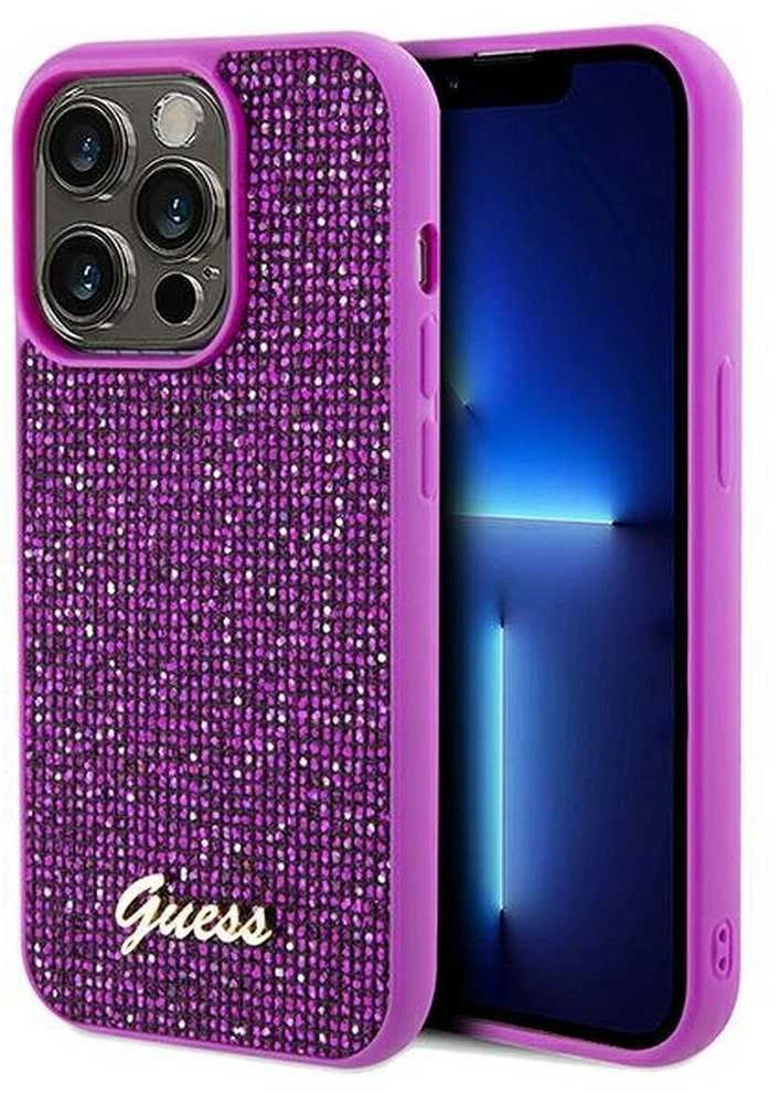 GUESS GUHCP14XPMSDGSF IPHONE 14 PRO MAX 6,7" FUKSJA / FUKSIJOS KIETAS DĖKLAS DISCO METAL SCRIPT