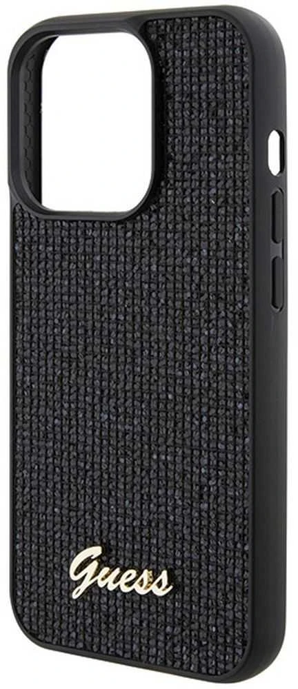 Dėklas GUESS GUHCP15LPMSDGSK IPHONE 15 PRO 6.1 "Juodas/Juodas HARDCASE DISCO METAL SCRIPT