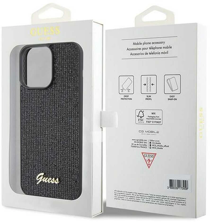 Dėklas GUESS GUHCP15XPMSDGSK IPHONE 15 PRO MAX 6.7 "Juodas/Juodas HARDCASE DISCO METAL SCRIPT