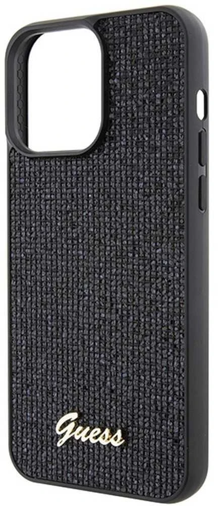 Dėklas GUESS GUHCP15XPMSDGSK IPHONE 15 PRO MAX 6.7 "Juodas/Juodas HARDCASE DISCO METAL SCRIPT