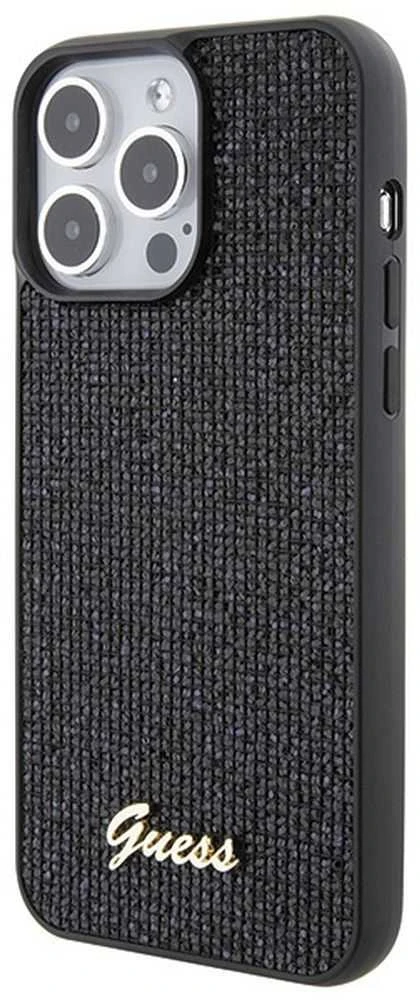 Dėklas GUESS GUHCP15XPMSDGSK IPHONE 15 PRO MAX 6.7 "Juodas/Juodas HARDCASE DISCO METAL SCRIPT