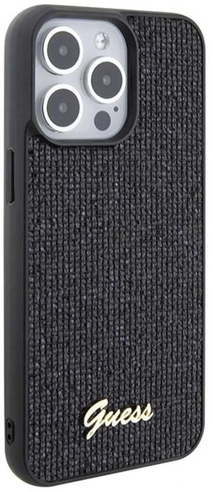 Dėklas GUESS GUHCP15XPMSDGSK IPHONE 15 PRO MAX 6.7 "Juodas/Juodas HARDCASE DISCO METAL SCRIPT