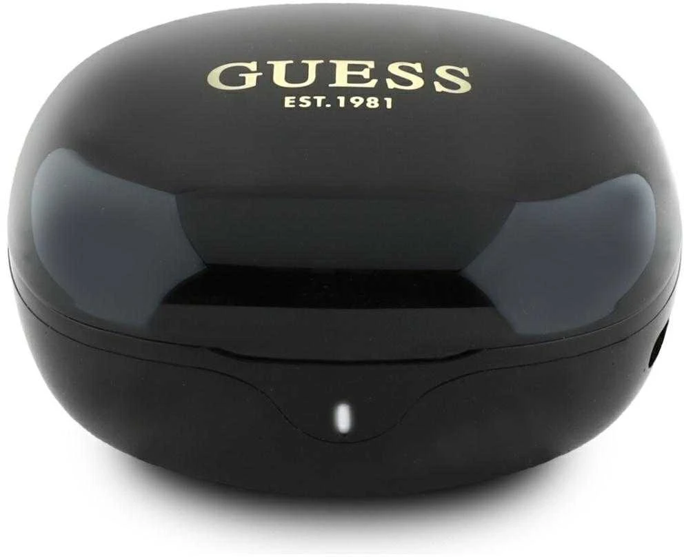 Ausinės TWS Guess Flat Classic Logo Electroplated juodos spalvos