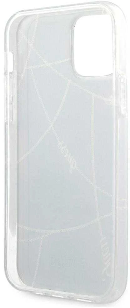 Guess GUHCP12SPCUCHBK Apple iPhone 12 mini 5,4″ juodos spalvos kietas dėklas Gold Chain Collection