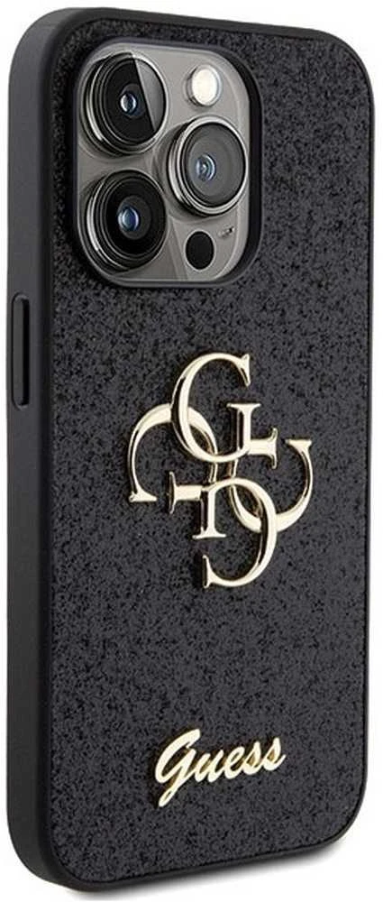Dėklas GUESS GUHCP15XHG4SGK IPHONE 15 PRO MAX 6.7 "Juodas/Juodas HARDCASE GLITTER SCRIPT BIG 4G