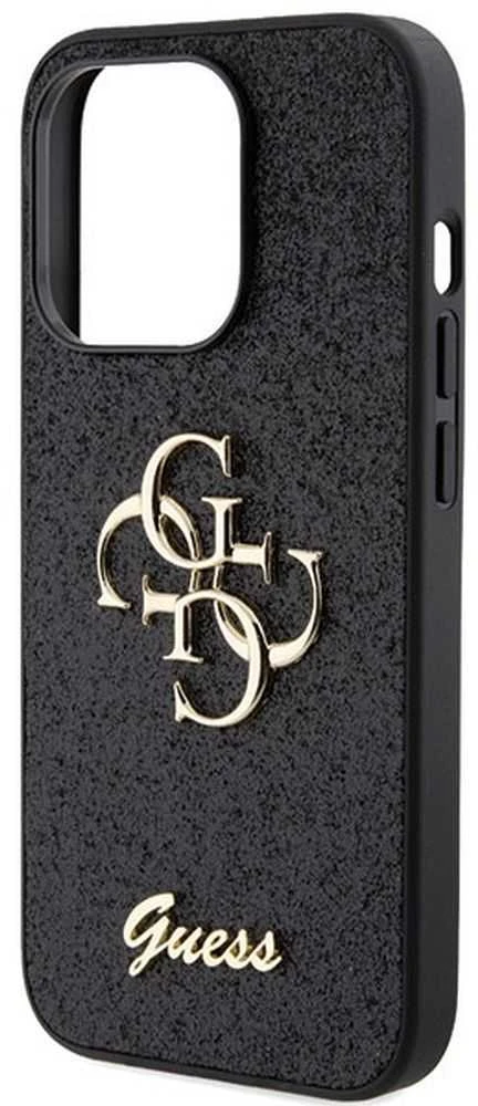Dėklas GUESS GUHCP15XHG4SGK IPHONE 15 PRO MAX 6.7 "Juodas/Juodas HARDCASE GLITTER SCRIPT BIG 4G