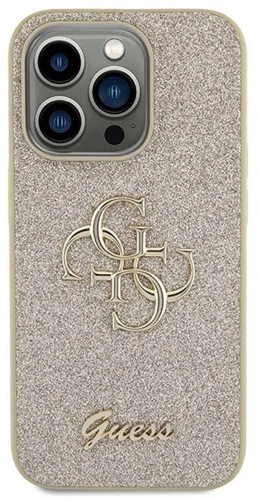Dėklas GUESS GUHCP15XHG4SGD IPHONE 15 PRO MAX 6.7 "ZLOTY/GOLD HARDCASE GLITTER SCRIPT BIG 4G