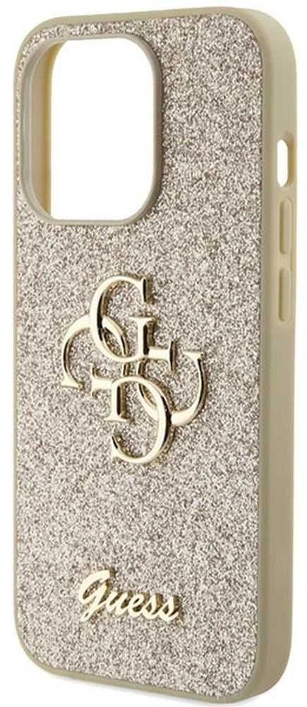 Dėklas GUESS GUHCP15XHG4SGD IPHONE 15 PRO MAX 6.7 "ZLOTY/GOLD HARDCASE GLITTER SCRIPT BIG 4G