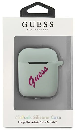 Guess GUACA2LSVSBF „AirPods“ dangtelis mėlynas fuksijos / mėlynas fuschia silikoninis vintage