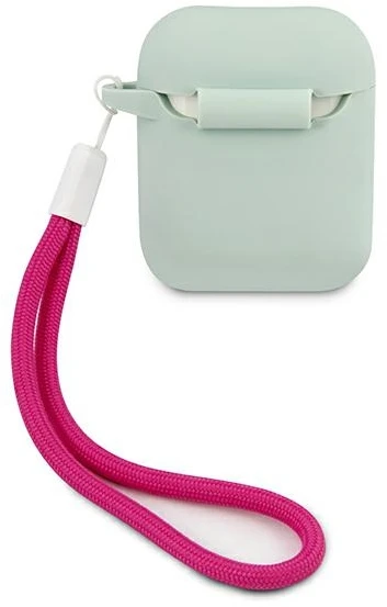 Guess GUACA2LSVSBF „AirPods“ dangtelis mėlynas fuksijos / mėlynas fuschia silikoninis vintage