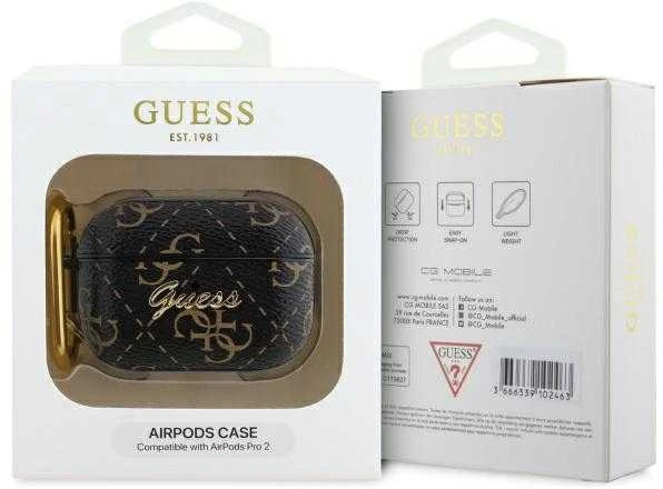 Guess GUAP2PG4GPK AirPods Pro 2 (2022/2023) dėklas juodos spalvos 4G Hook