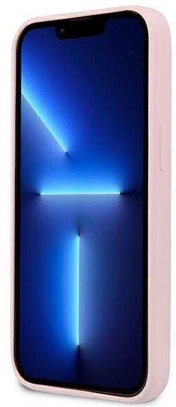 Guess GUHCP13SSLTGU Apple iPhone 13 mini 5,4″ violetinės spalvos kietas dėklas Silicone Triangle