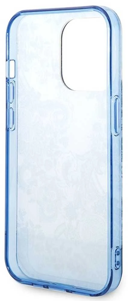 Guess GUHCP14LHGPLHB Apple iPhone 14 Pro 6,1″ mėlynas kietas dėklas Porcelain Collection