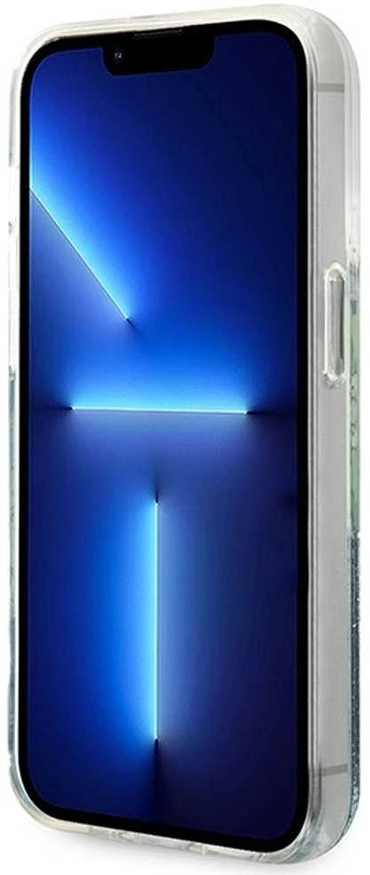 Guess GUHCP14LLFLSN Apple iPhone 14 Pro 6,1″ žalias kietas dėklas Flower Liquid Glitter