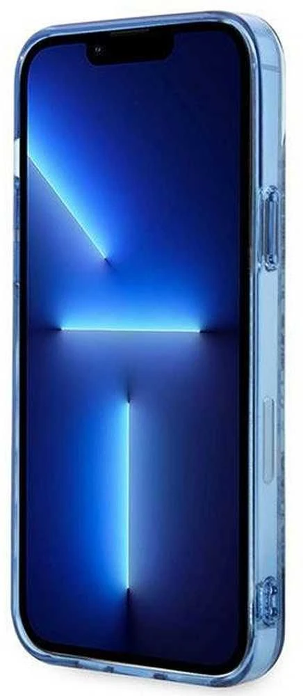 Guess GUHCP14MHGPLHB Apple iPhone 14 Plus / 15 Plus 6.7″ mėlynas kietas dėklas Porcelain Collection