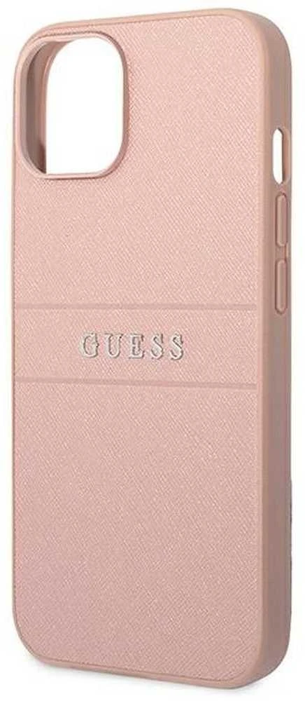 Dėklas GUESS GUHCP14MPSASBPI IPHONE 14 PLUS / 15 PLUS 6.7 "Rožinis / Rožinis SAFFIANO STRAP