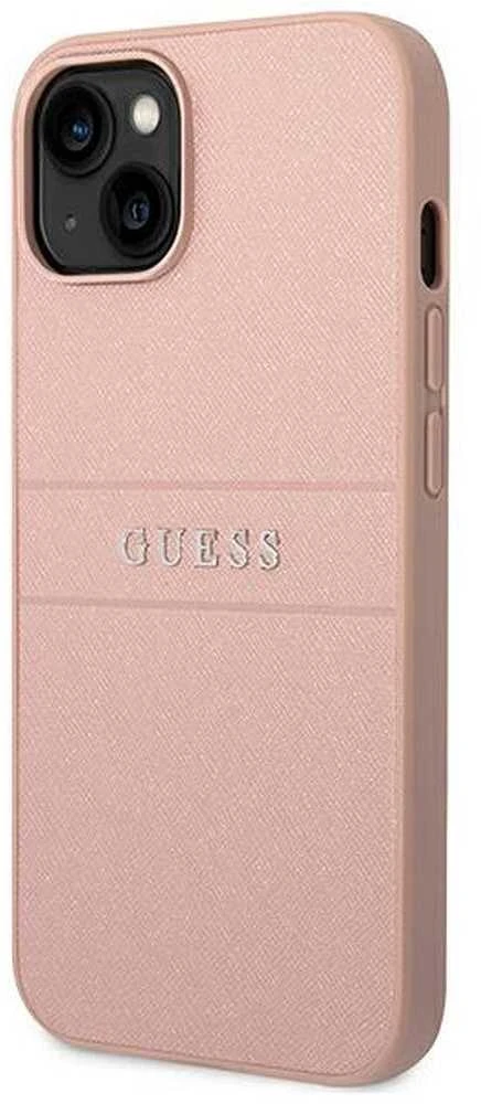 Dėklas GUESS GUHCP14MPSASBPI IPHONE 14 PLUS / 15 PLUS 6.7 "Rožinis / Rožinis SAFFIANO STRAP