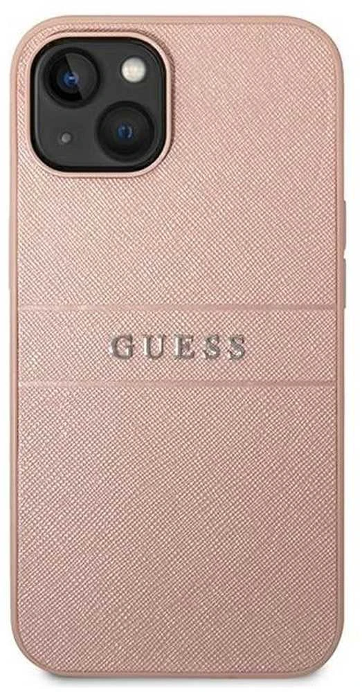 Dėklas GUESS GUHCP14MPSASBPI IPHONE 14 PLUS / 15 PLUS 6.7 "Rožinis / Rožinis SAFFIANO STRAP